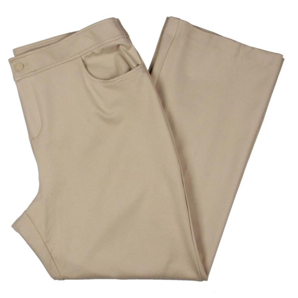 Anne Klein Womens Tan High-Rise Business Straight Leg Pants Trousers Plus NWT